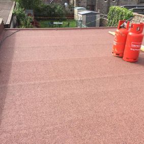 flat roof with gas canisters